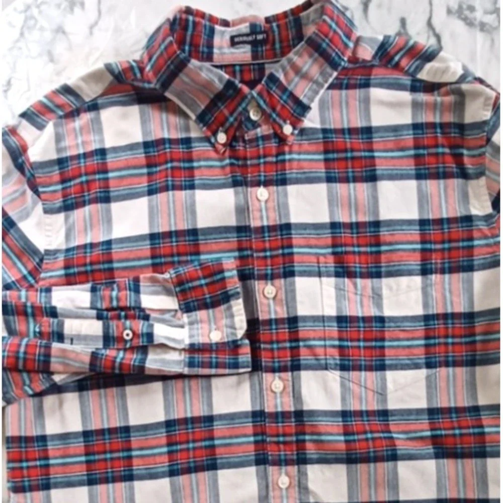 American‎ Eagle Men L Button Down Shirt Seriously Soft 100% Cotton Classic Fit